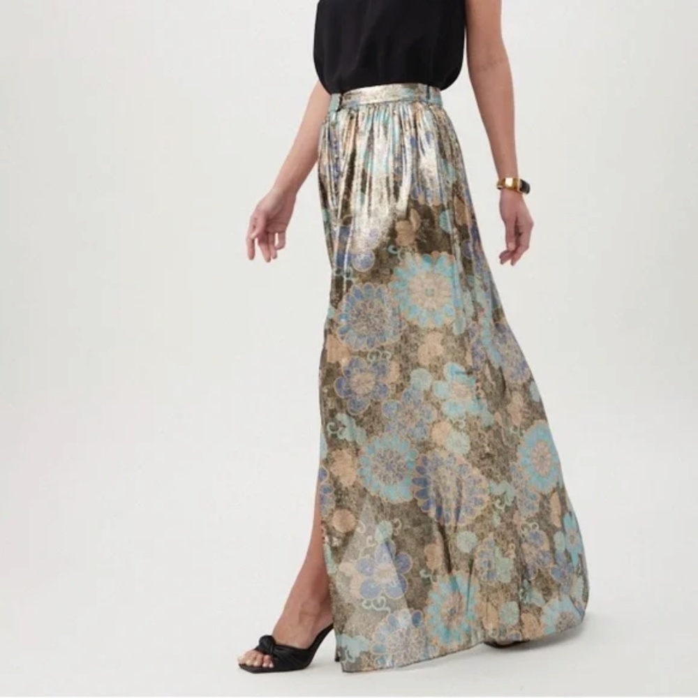 Trina Turk Akura silk blend metallic skirt